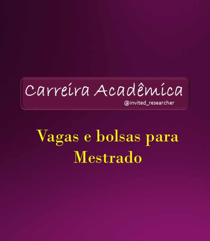 Este espaço tem a finalidade de buscar vagas e bolsas de mestrado para facilitar e auxiliar a vida daqueles que querem seguir a carreira acadêmica.